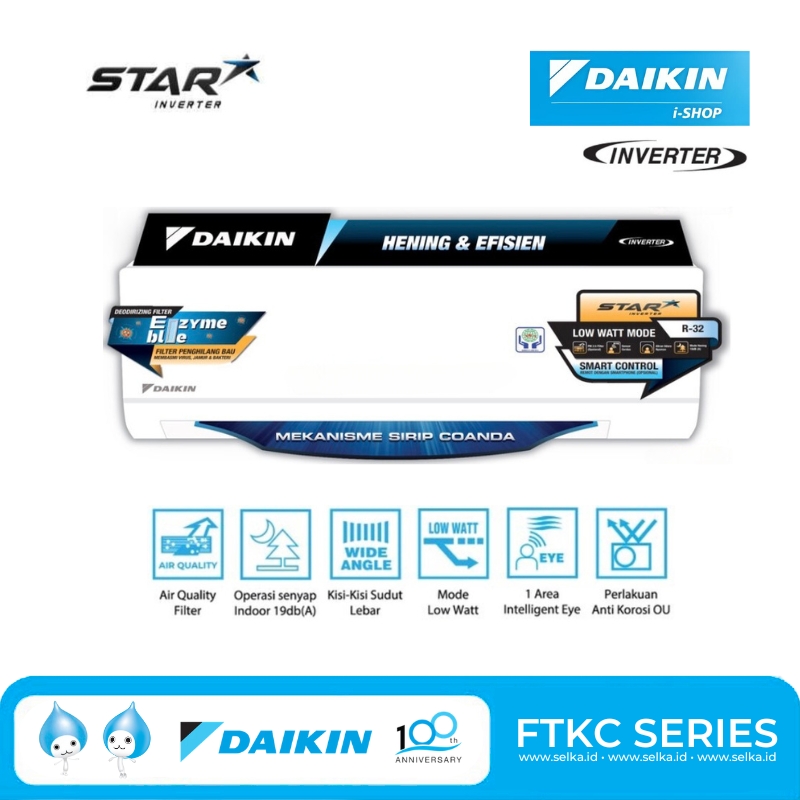 DAIKIN FTKC20TVM4 AC SPLIT 3/4PK STAR INVERTER - PUTIH